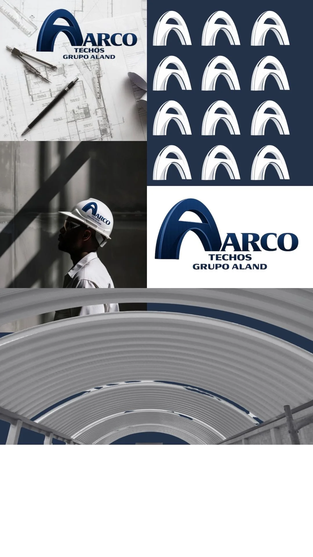 Composición de identidad y arcotecho terminado